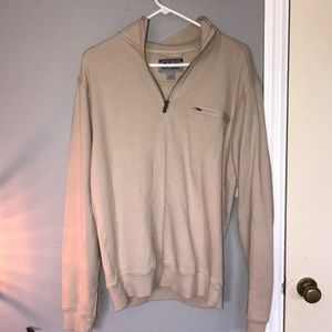Tan Pullover Quarter Zip Hoodie